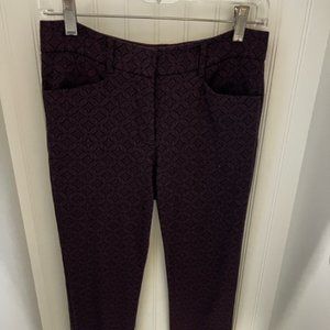 Mario Serrani Printed Dress Pants Black Burgundy Chino Straight Casual Womens 2